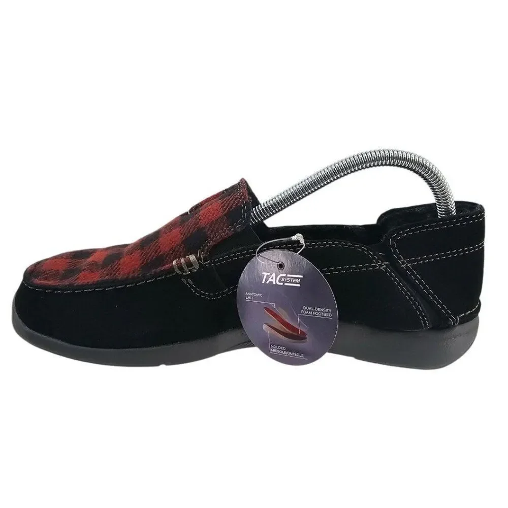 Clarks Mens 7.5  Gorwin Step Sneakers in Black Suede Buffalo Plaid NWT